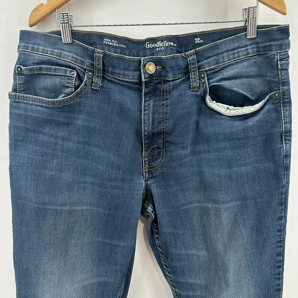 Goodfellow & Co Jeans Mens 38x30 Blue Denim Slim Fit Total Flex Stretch Straight